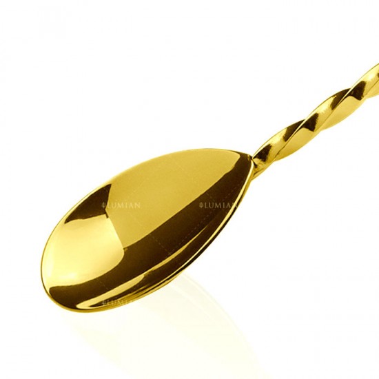 Барная ложка с мадлером Lumian, 28 см, золото
