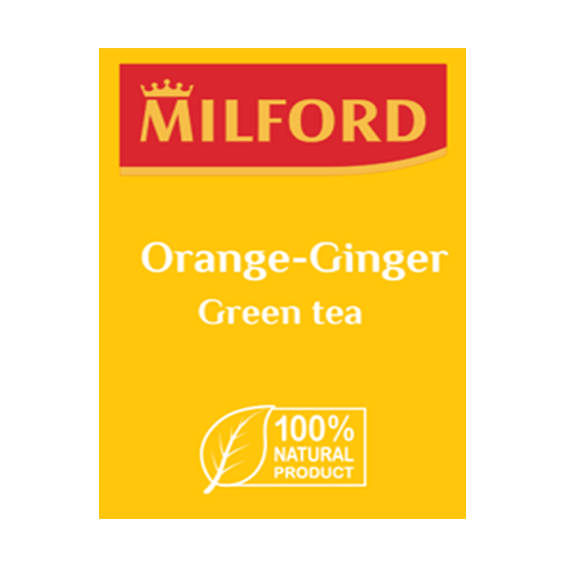 Чай MILFORD в пакетах на чашку Orange - Ginger, зеленый, 200×1,75 г