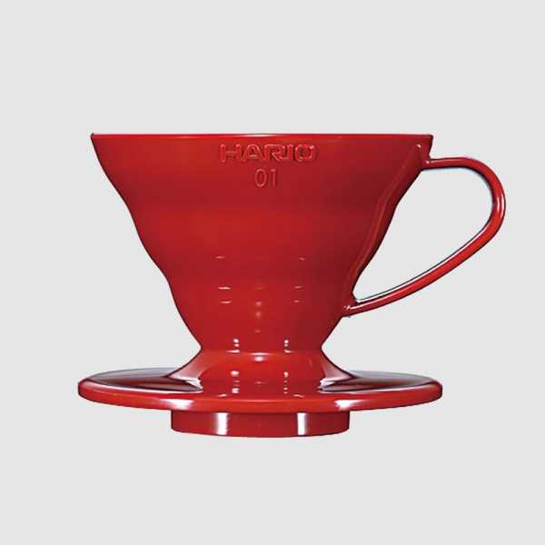 Воронка пластиковая для приготовления кофе Hario V60-01, красная