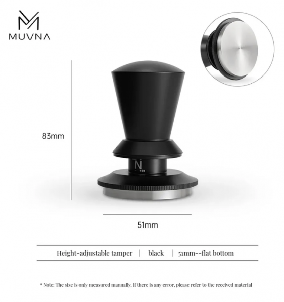 Темпер Muvna Infinitely Adjustable Knob D51, черный, плоский