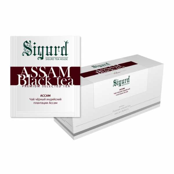 Чай Sigurd в пакетах на чашку BLACK ASSAM, черный, 30*2 г