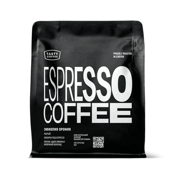 Кофе молотый Tasty Coffee Эфиопия Оромия, 100% арабика, моносорт для эспрессо, 250 гр