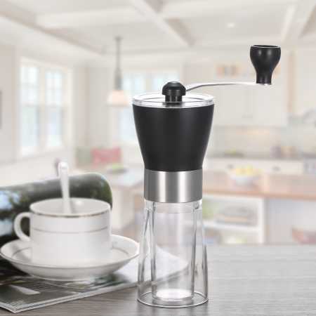 Кофемолка ручная AnyBar с керамическими жерновами и стеклянной колбой