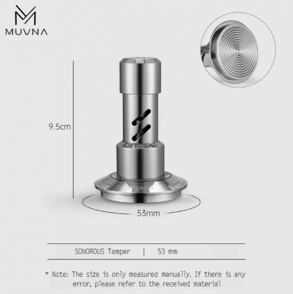 Темпер Muvna Click Sonorous Tamper D53, серебро, резьба