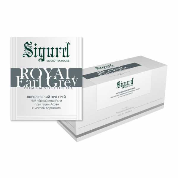 Чай Sigurd в пакетах на чашку ROYAL EARL GREY, черный, 30*2 г