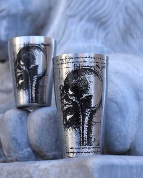 Шейкер Lumian Yokai Boston Leonardo Tin & Half Tin, 18-28 oz, серебро с гравировкой