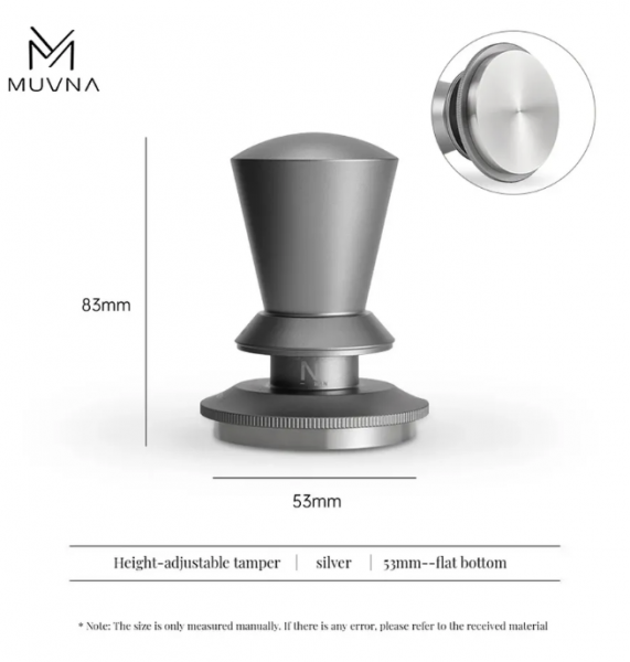 Темпер Muvna Infinitely Adjustable Knob D53, антрацит, плоский