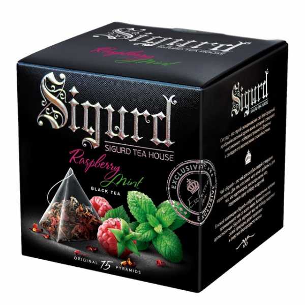Чай Sigurd в пирамидках Black Tea Raspberry & Mint, черный, малина-мята, 15*2 г