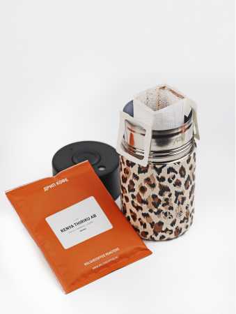 Подарочный набор с термокружкой Frank Green Ceramic, 295мл (саванна) и кофе в дрип-пакетах