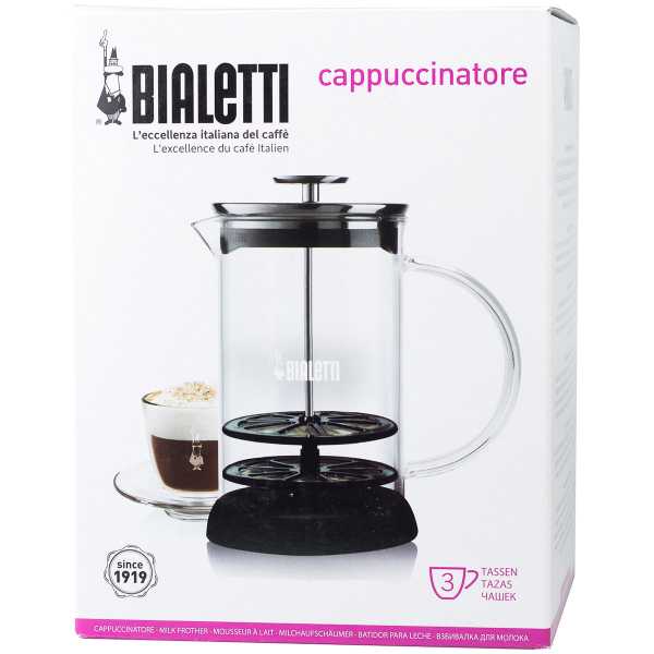 Bialetti Milk Frother ручной вспениватель (капучинатор), 330 мл, стекло