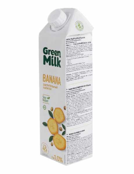 Напиток Green Milk растительный на соевой основе со вкусом Банана,  1л