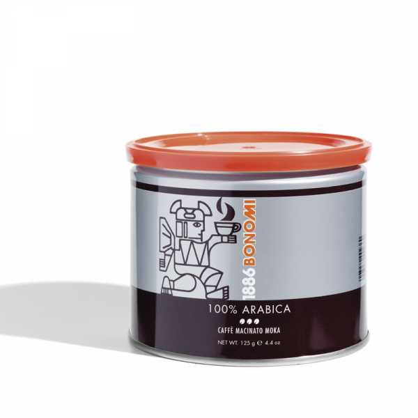 Кофе молотый Bonomi, 100% арабика, 125 гр, жестяная банка
