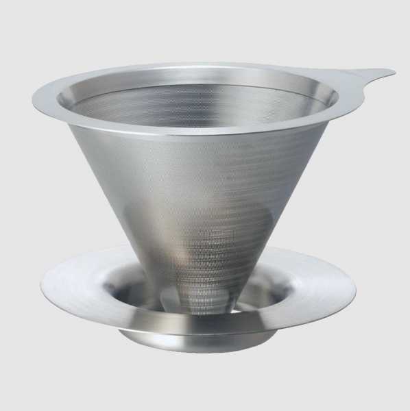 Воронка стальная для приготовления кофе Hario Double Mesh с двойным фильтром, DMD-02-HSV