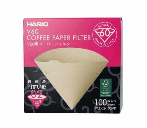Фильтры Hario V60 бумажные VCF-02-100MK (Япония), 100 шт