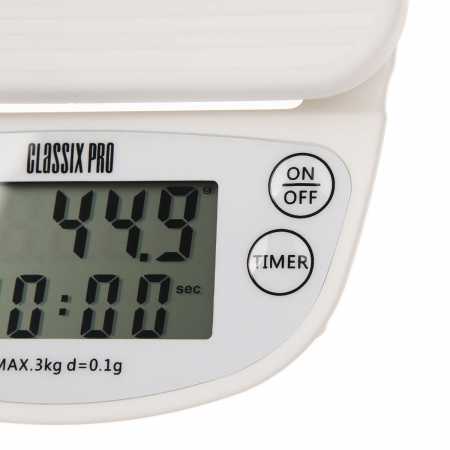 Весы бариста Classix Pro с таймером, белые