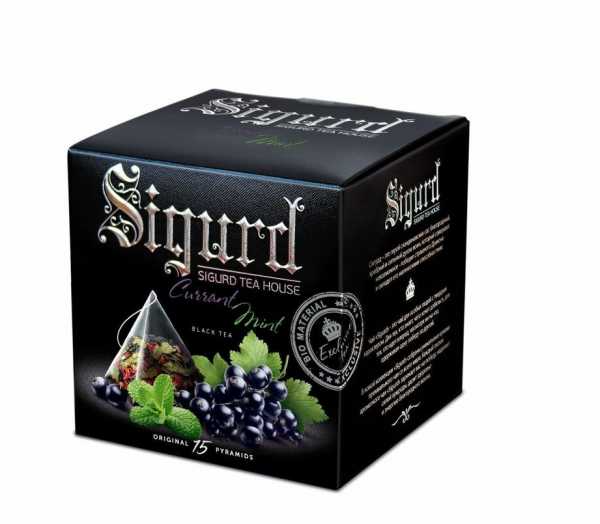 Чай Sigurd в пирамидках Black Tea Currant & Mint, черный, Смородина-мята, 15*2 г
