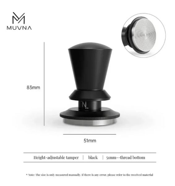 Темпер Muvna Infinitely Adjustable Knob D51, черный, резьба
