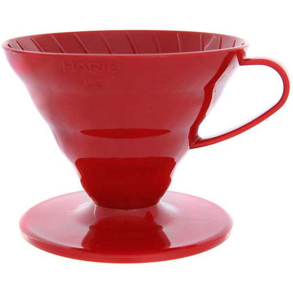 Воронка пластиковая для приготовления кофе Hario V60-02, красная