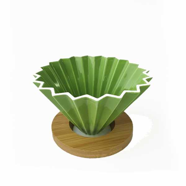 Воронка керамическая Оригами, 3-4 чашки, 13*3.2*9.5, зеленая