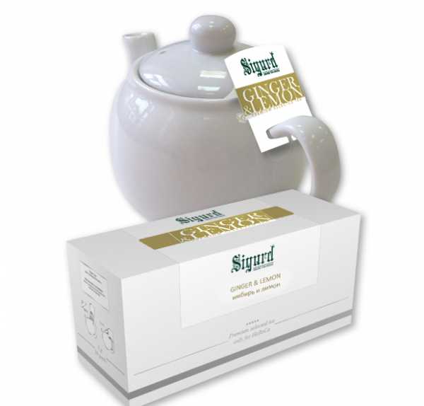 Чай Sigurd в пакетах на чайник GINGER & LEMON, зеленый имбирь и лимон, 15*5 г