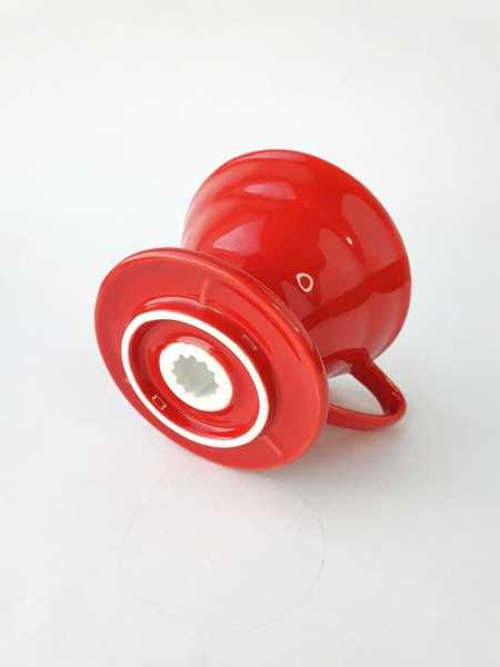 Воронка керамическая V60-02, на 3-4 чашки, красная