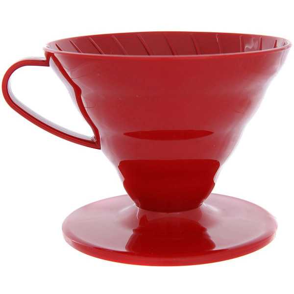 Воронка пластиковая для приготовления кофе Hario V60-02, красная
