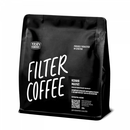 Кофе в зёрнах Tasty Coffee Кения Маунт, 100% арабика, моносорт под фильтр, 250 гр