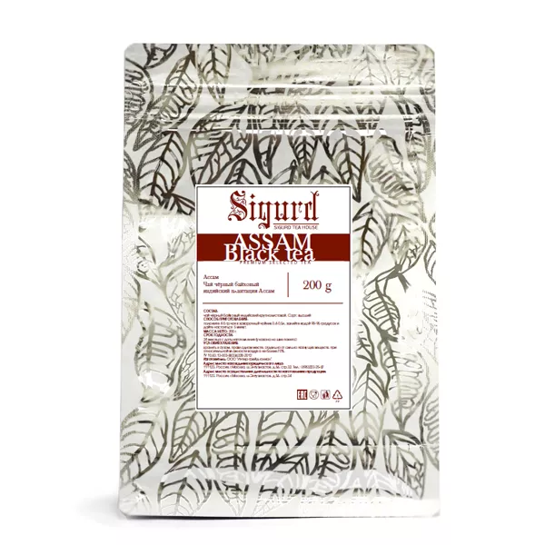 Чай Sigurd рассыпной BLACK ASSAM, черный, 200г (замок zip-lock)