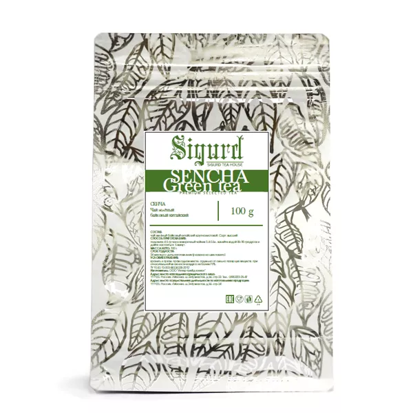 Чай Sigurd рассыпной SENCHA, зеленый, 200 г (замок zip-lock)