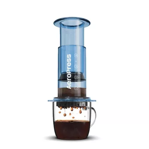AeroPress Clear Blue, аэропресс для кофе, синий