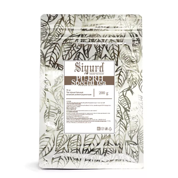 Чай Sigurd рассыпной PU-ERH, черный, 200 г (замок zip-lock)