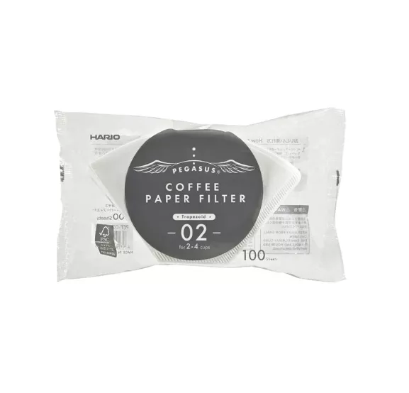 Фильтры Hario Pegasus 02 бумажные PEF-02-100W, 100 шт