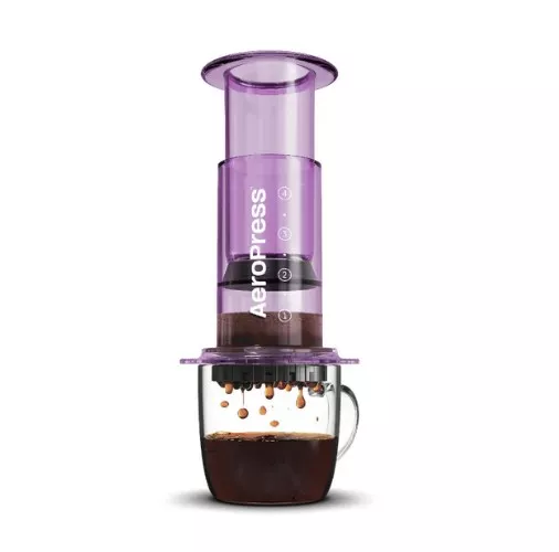AeroPress Clear Purple, аэропресс для кофе, фиолетовый