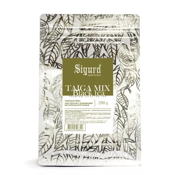 Чай Sigurd рассыпной TAIGA MIX, черный, 200 г (замок zip-lock)