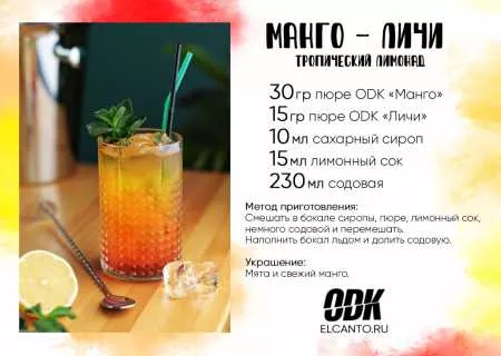Фруктовое пюре Манго, ODK Fruity Mix, 1000 г
