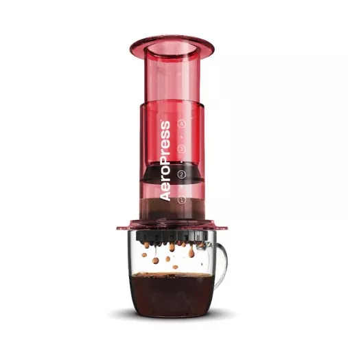 AeroPress Clear Red, аэропресс для кофе, красный