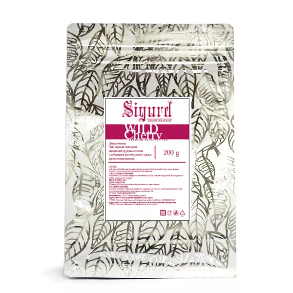 Чай Sigurd рассыпной WILD CHERRY, черный, 200 г (замок zip-lock)