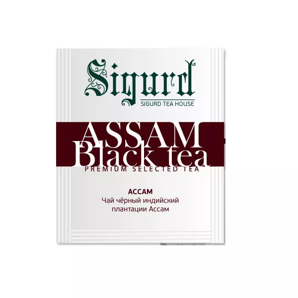 Чай Sigurd в пакетах на чашку BLACK ASSAM, черный, 150*2 г